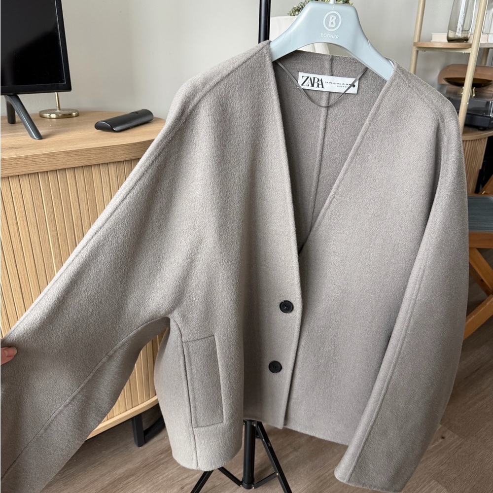 Zara Women's Gray Wool Blend Coat M-L